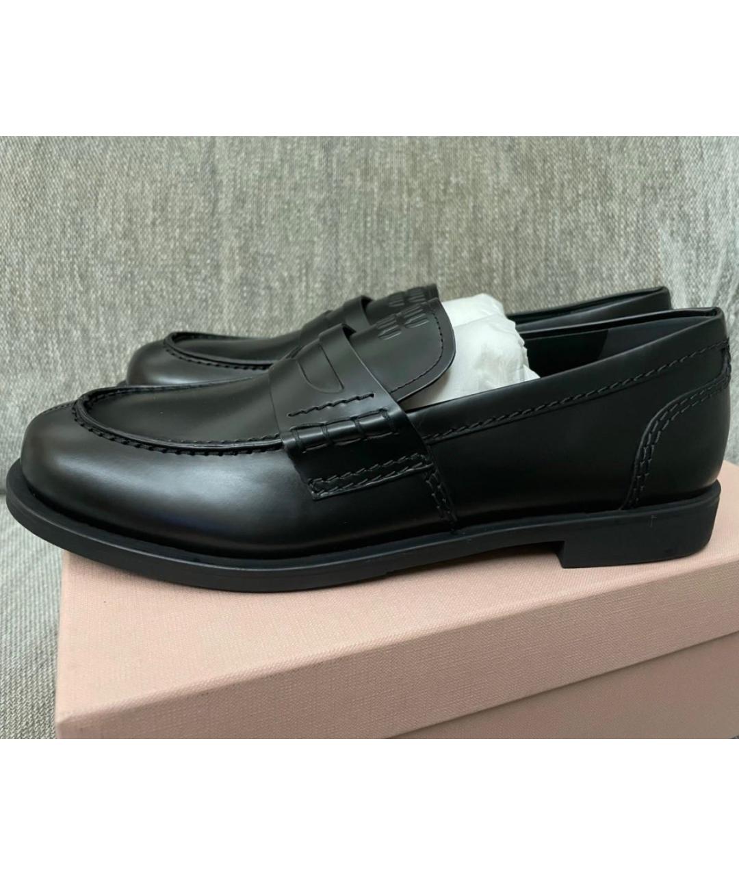 MIU MIU Черные кожаные лоферы, фото 8