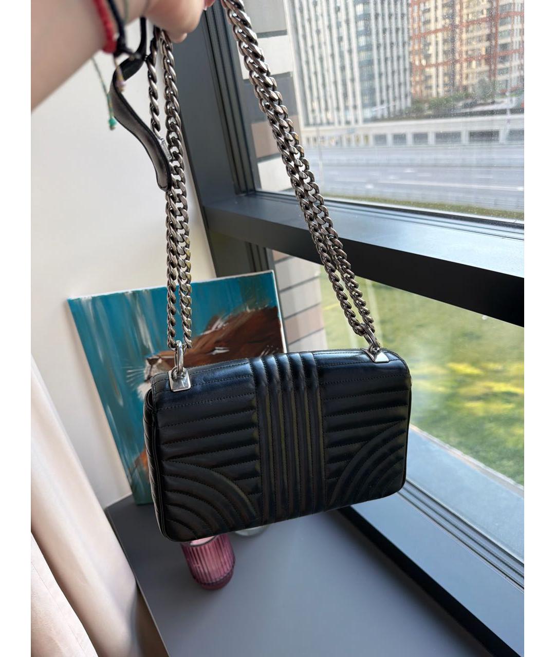 LOUIS VUITTON Черная кожаная сумка через плечо, фото 3