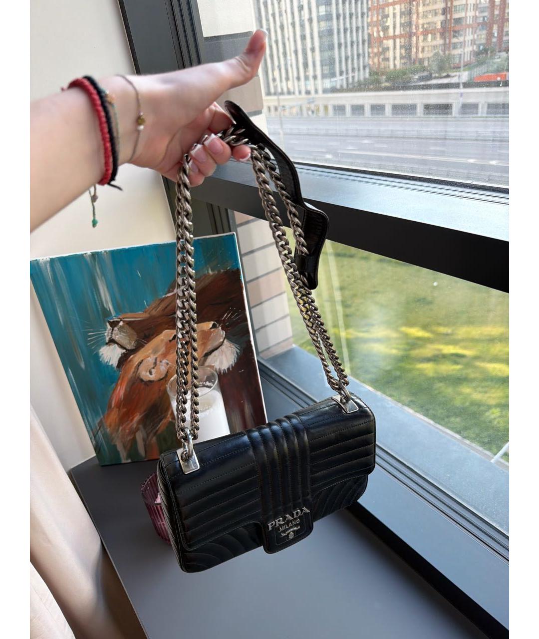 LOUIS VUITTON Черная кожаная сумка через плечо, фото 2