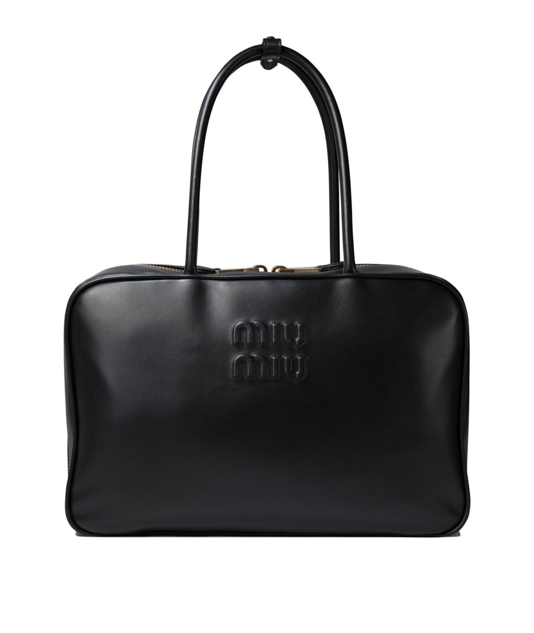 MIU MIU Черная кожаная сумка с короткими ручками, фото 1