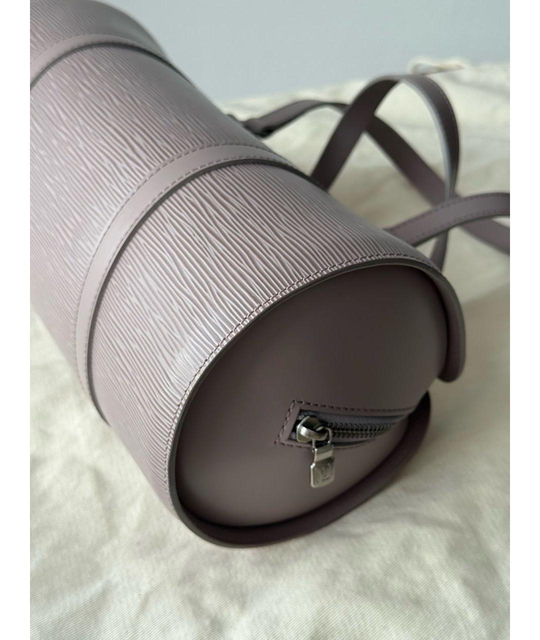 LOUIS VUITTON Серая кожаная сумка с короткими ручками, фото 5