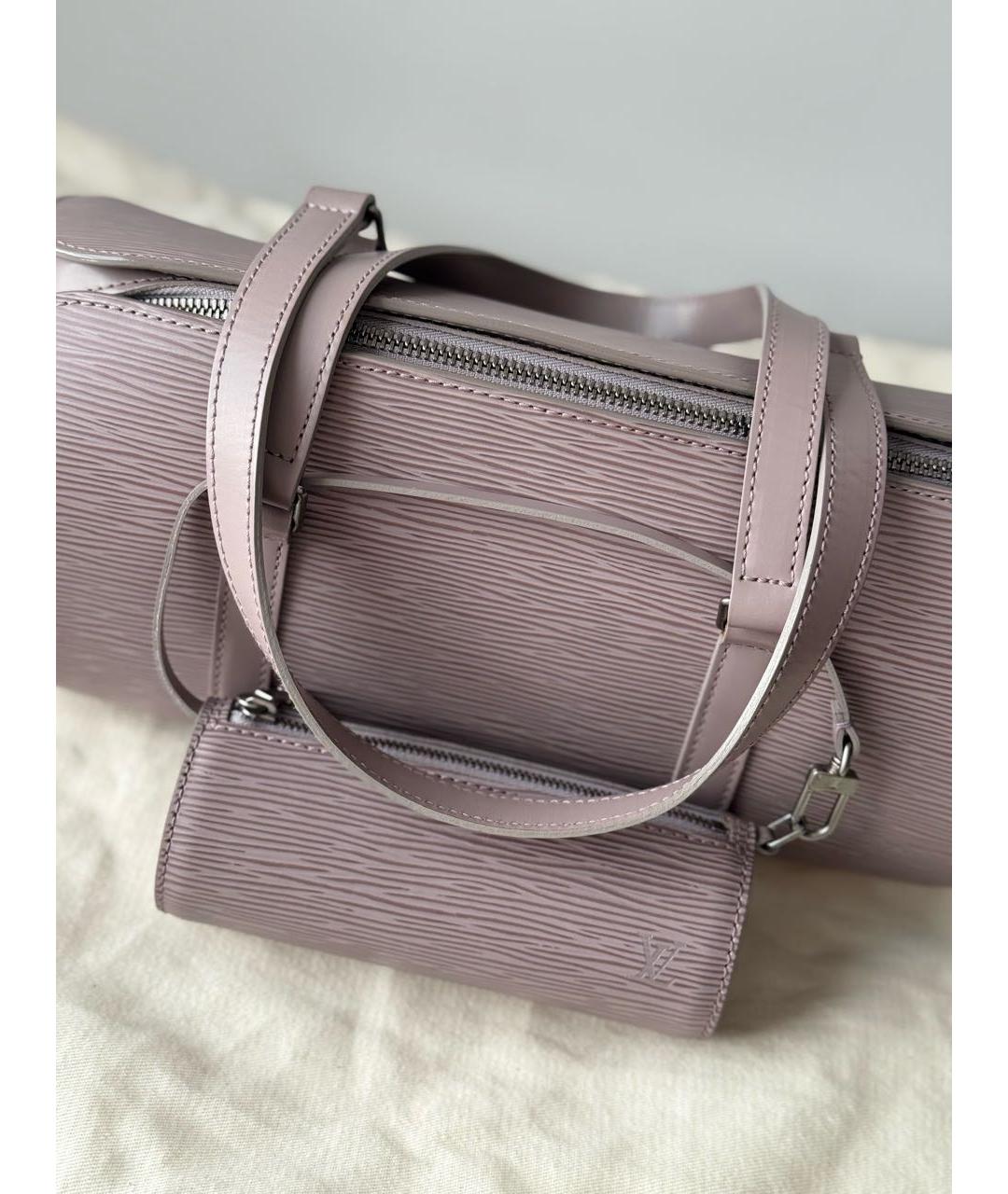 LOUIS VUITTON Серая кожаная сумка с короткими ручками, фото 2