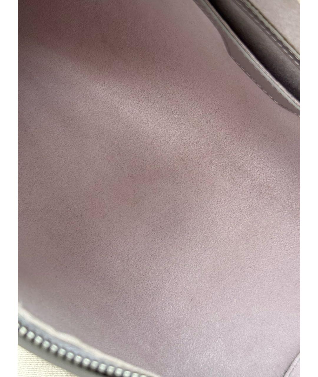 LOUIS VUITTON Серая кожаная сумка с короткими ручками, фото 6