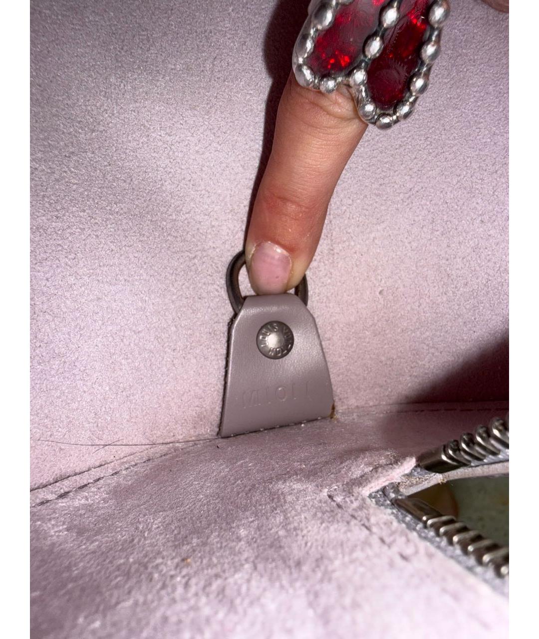 LOUIS VUITTON Серая кожаная сумка с короткими ручками, фото 8
