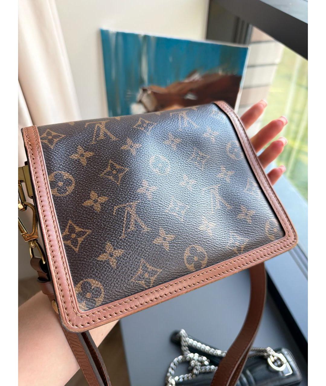LOUIS VUITTON Коричневая сумка через плечо из канвы, фото 3