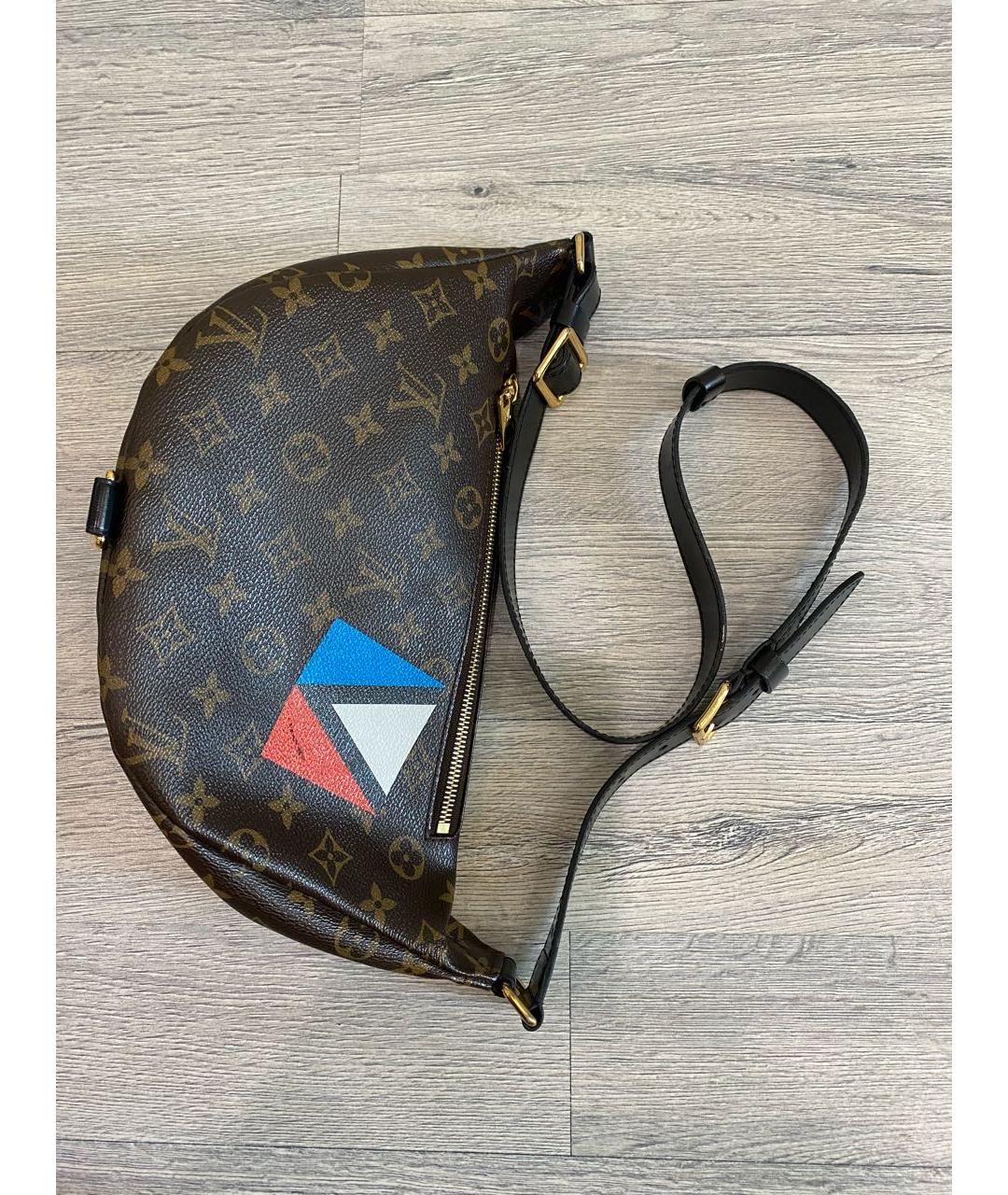 LOUIS VUITTON Коричневая поясная сумка из канвы, фото 4