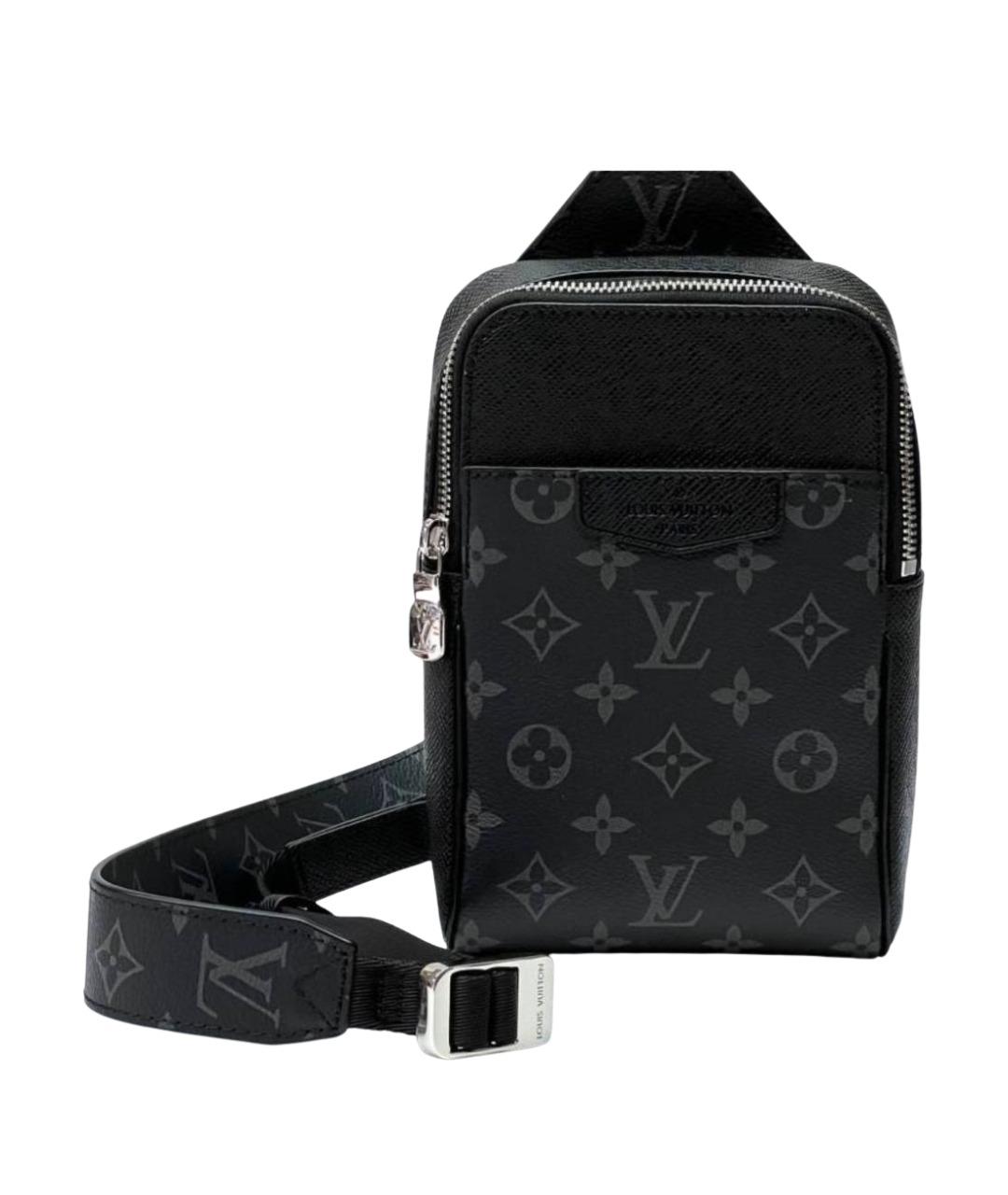 LOUIS VUITTON Антрацитовая барсетка из канвы, фото 1