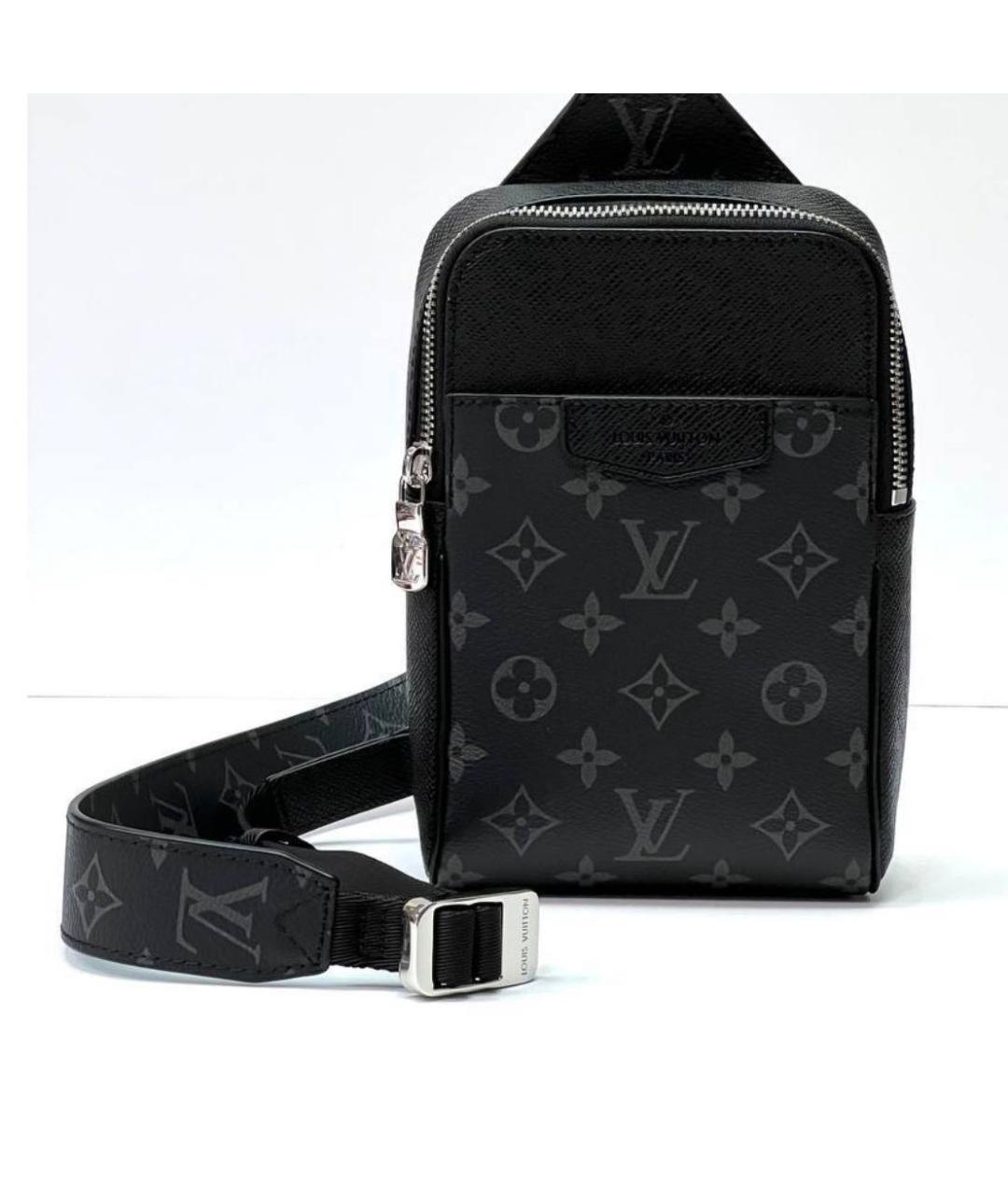 LOUIS VUITTON Антрацитовая барсетка из канвы, фото 5