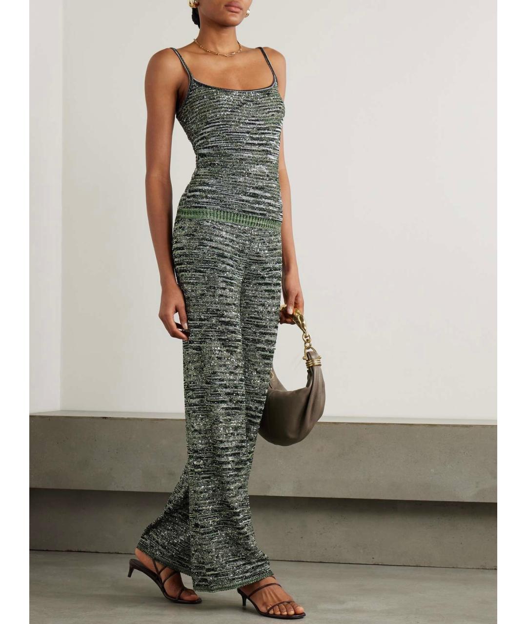 MISSONI Зеленые вискозные брюки широкие, фото 4