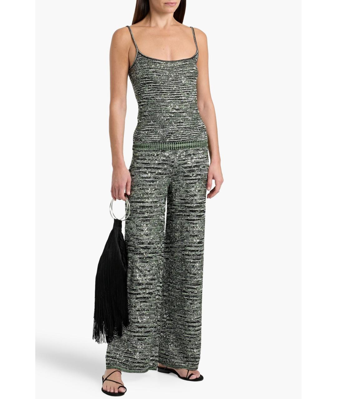MISSONI Зеленые вискозные брюки широкие, фото 6