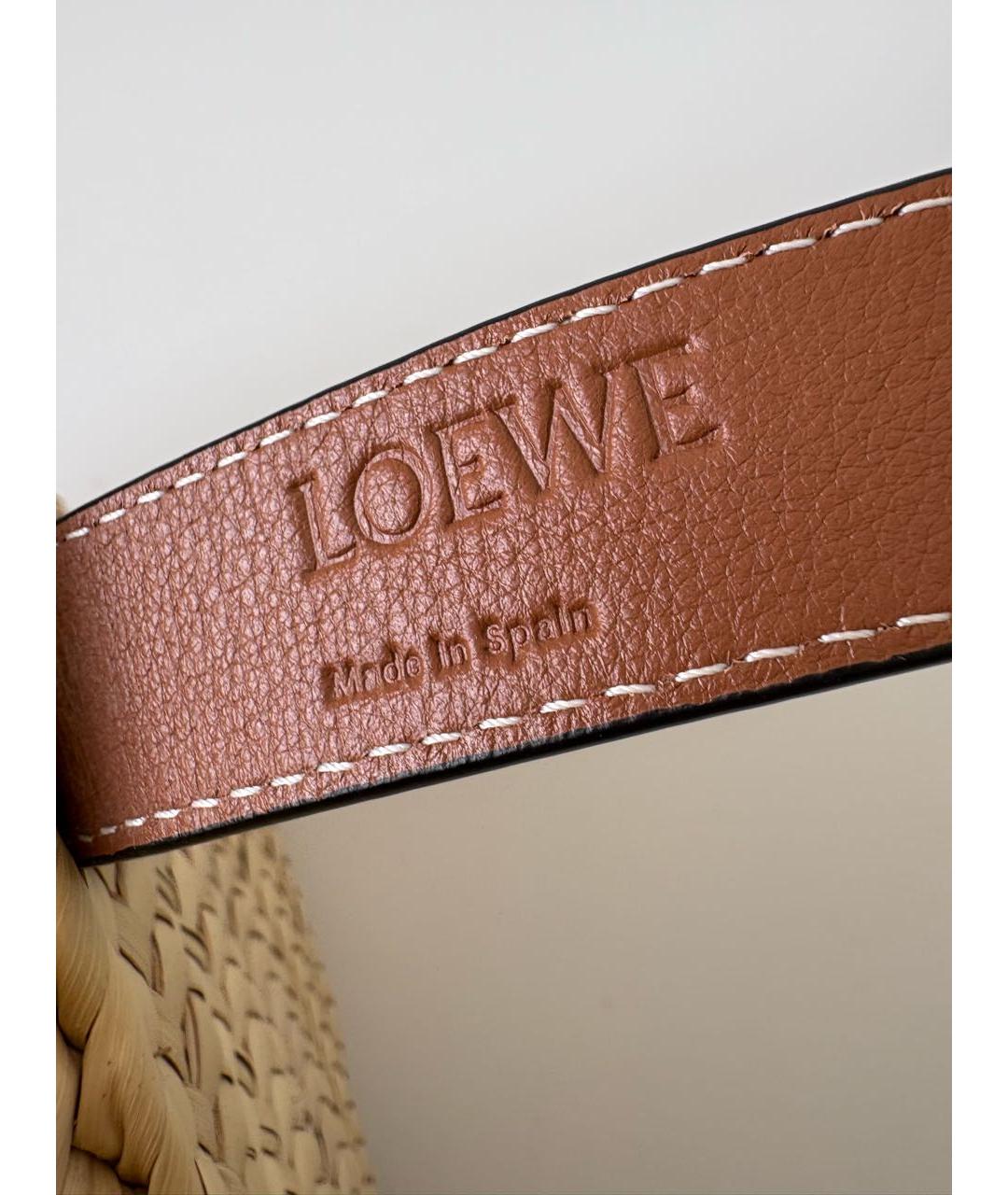 LOEWE Бежевая рафиевая сумка тоут, фото 7