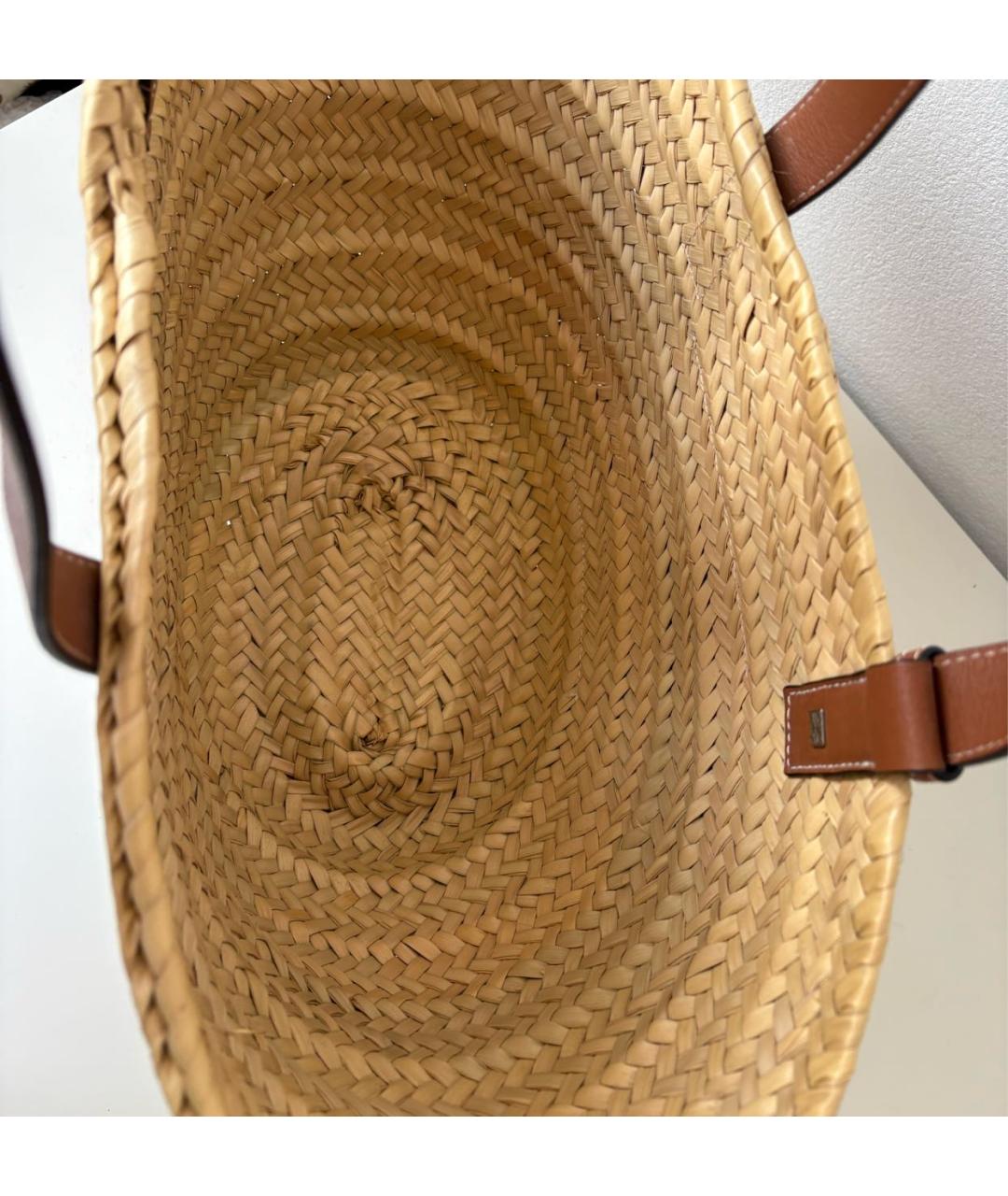 LOEWE Бежевая рафиевая сумка тоут, фото 4