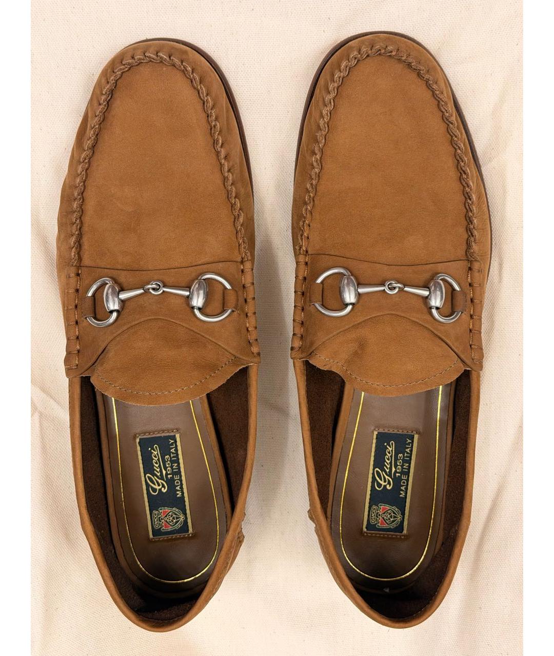 GUCCI Оранжевые замшевые лоферы, фото 3