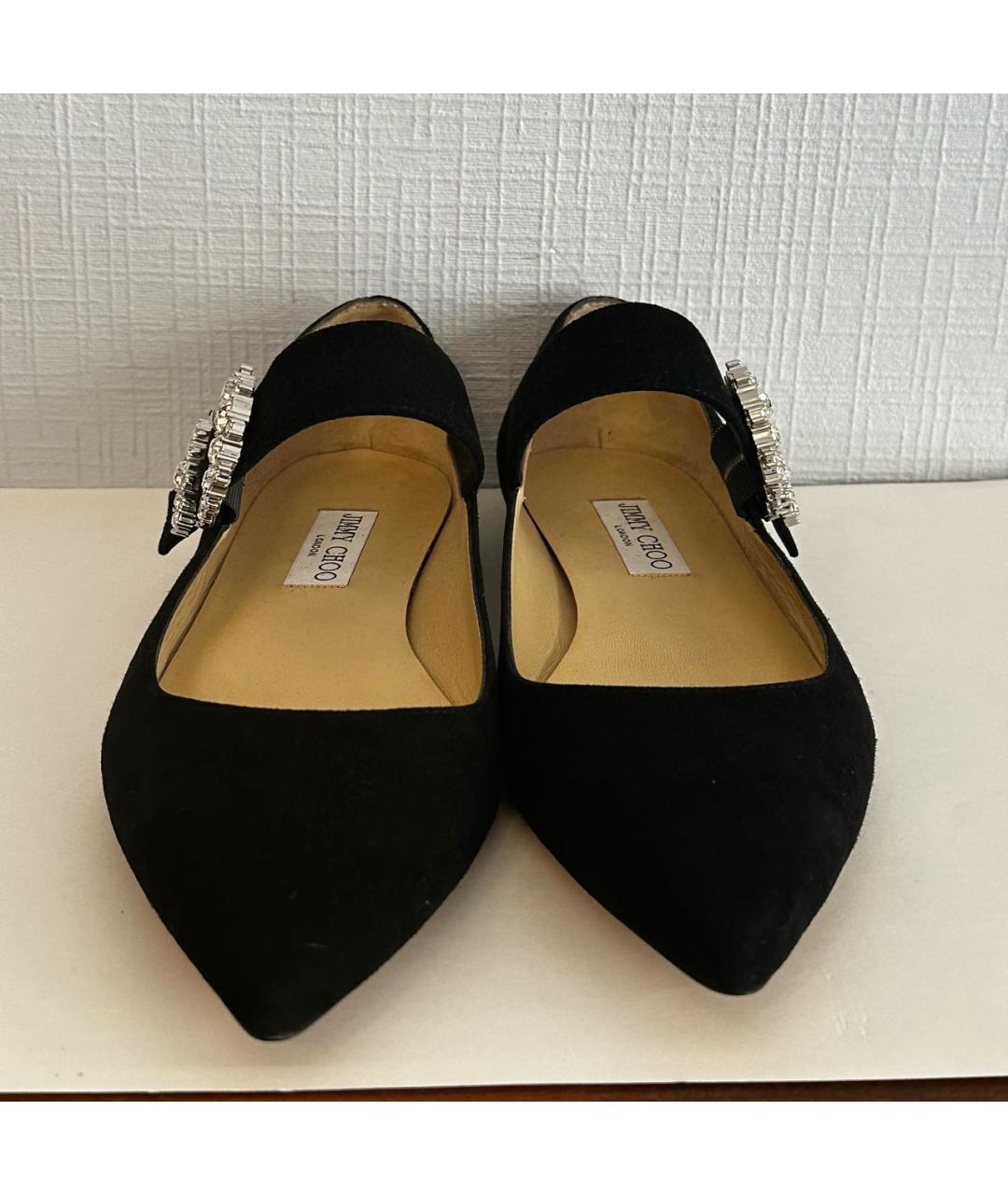 JIMMY CHOO Черные замшевые балетки, фото 2
