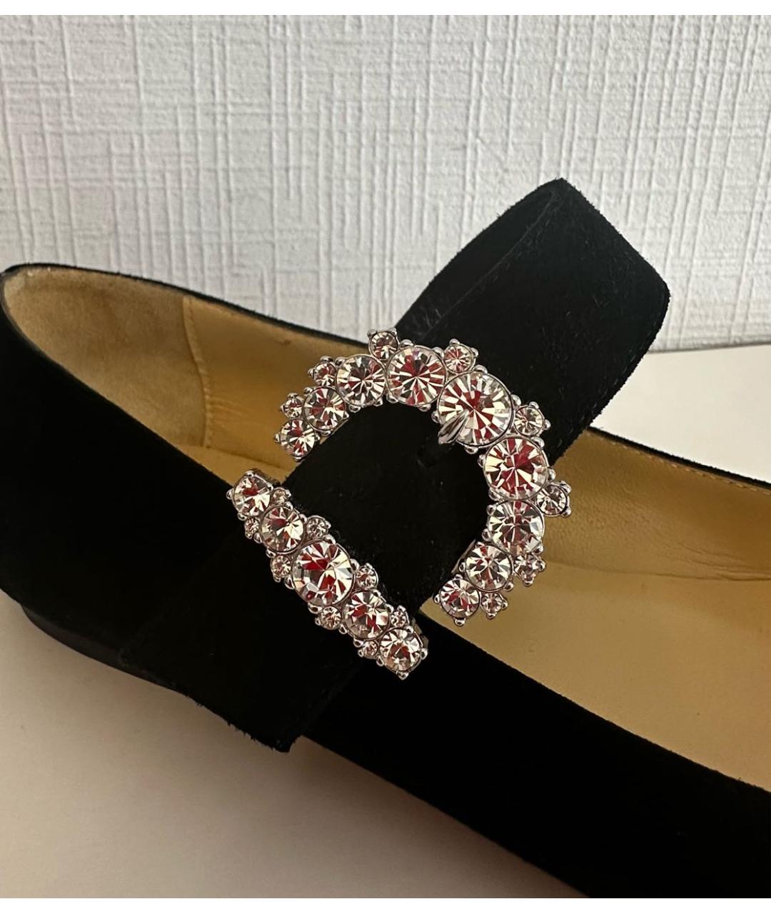 JIMMY CHOO Черные замшевые балетки, фото 5