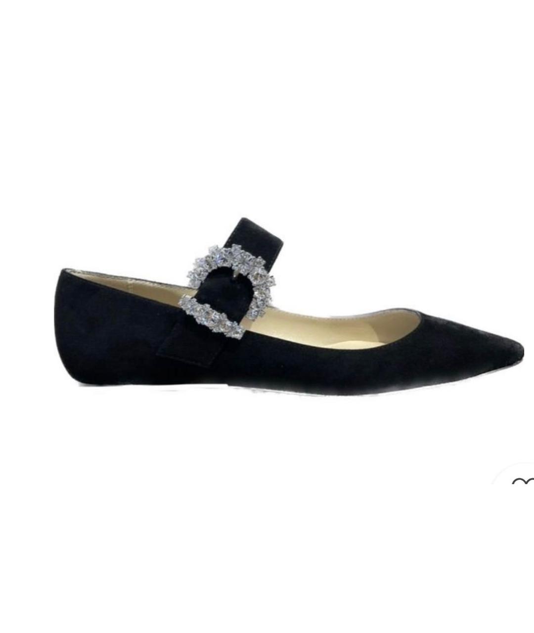 JIMMY CHOO Черные замшевые балетки, фото 9