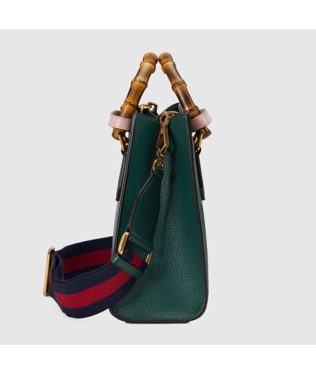 GUCCI Зеленая кожаная сумка тоут, фото 4