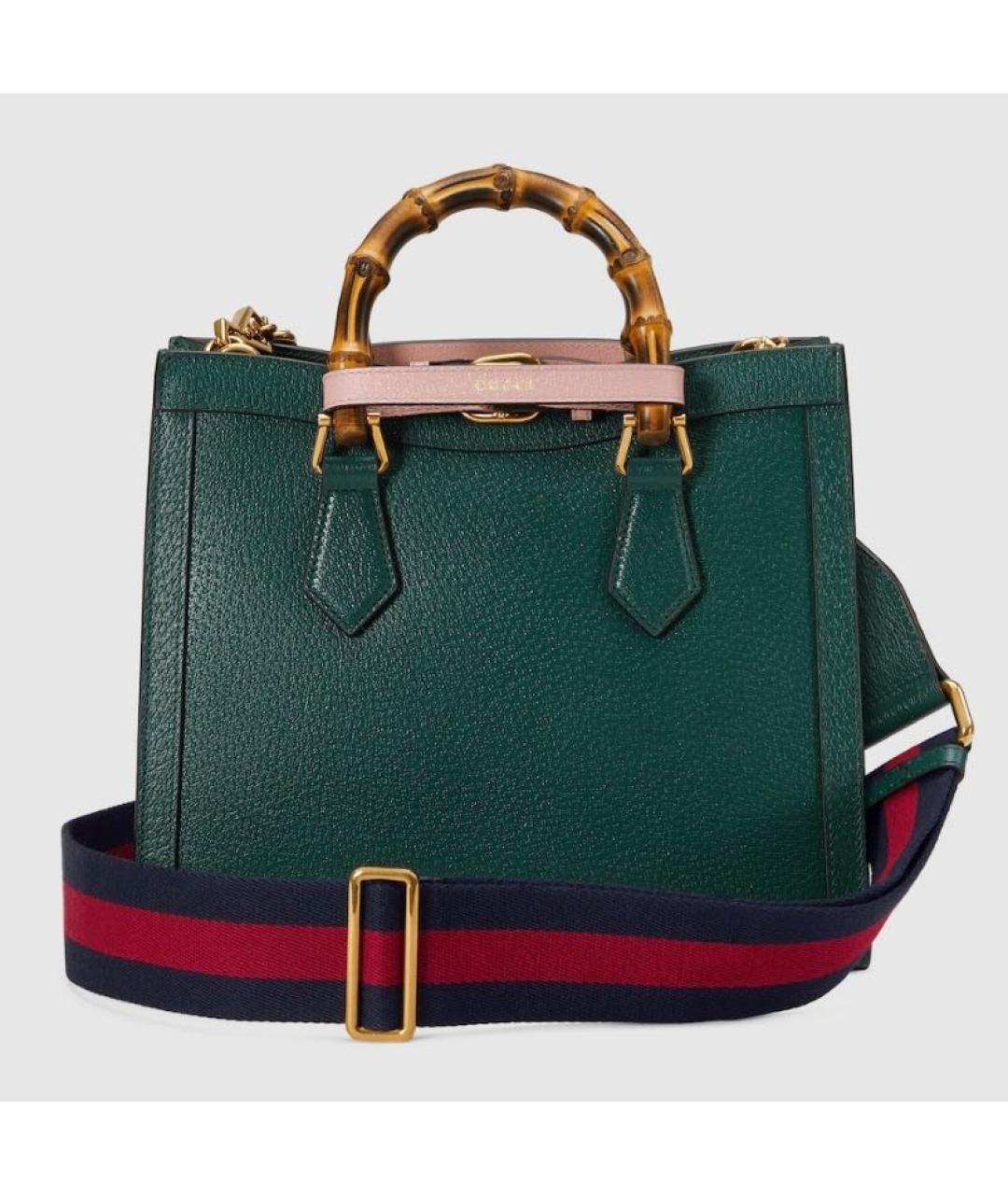 GUCCI Зеленая кожаная сумка тоут, фото 3