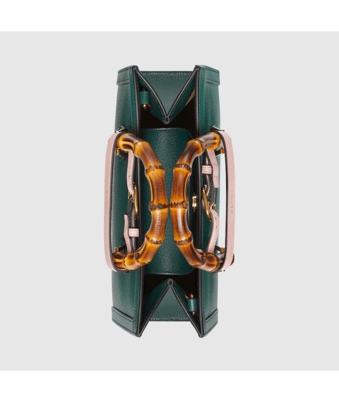 GUCCI Зеленая кожаная сумка тоут, фото 5
