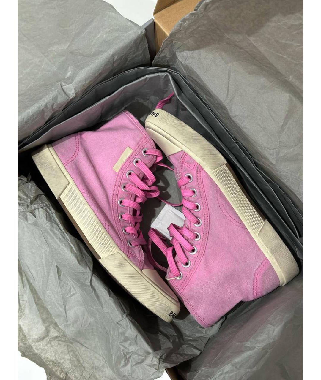 BALENCIAGA Розовые текстильные кеды, фото 4