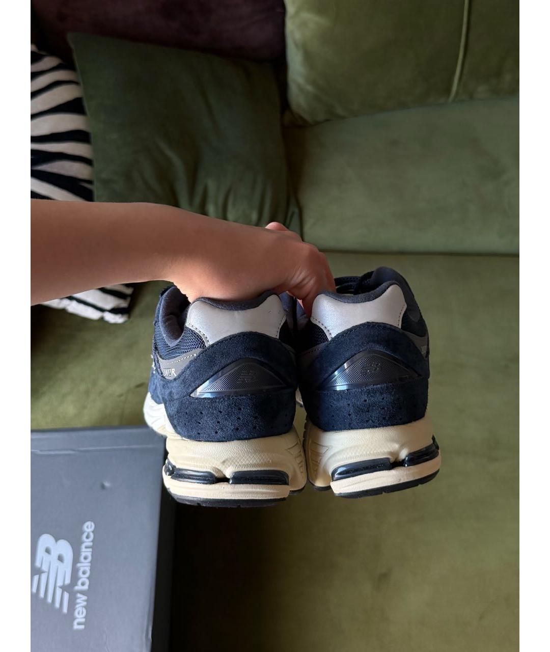 NEW BALANCE Темно-синие замшевые низкие кроссовки / кеды, фото 4