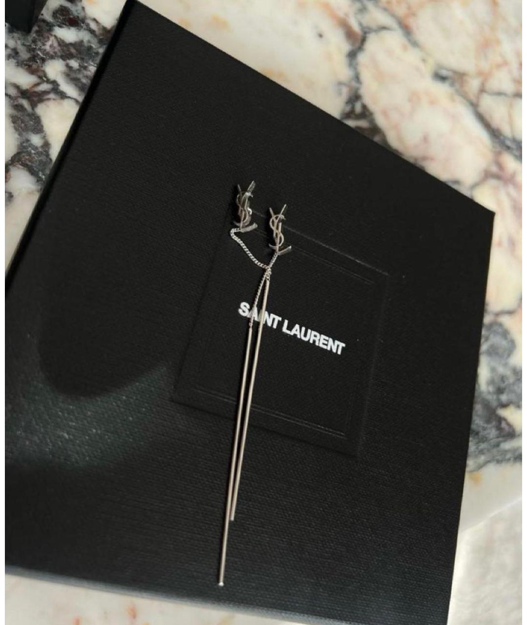 SAINT LAURENT Серебряные серьги, фото 2