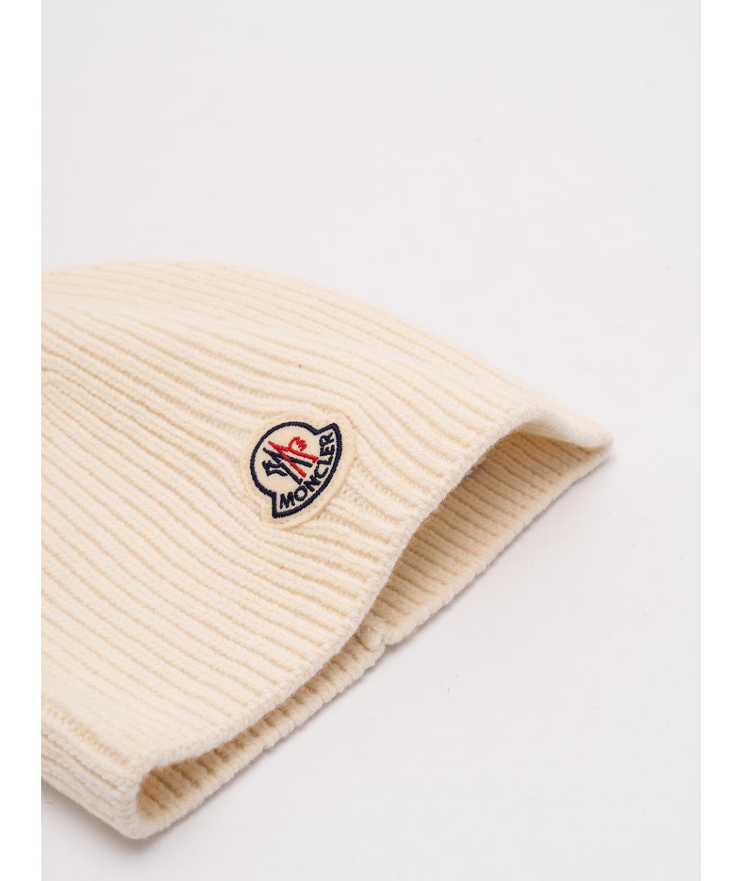 MONCLER Бежевая шерстяная шапка, фото 2