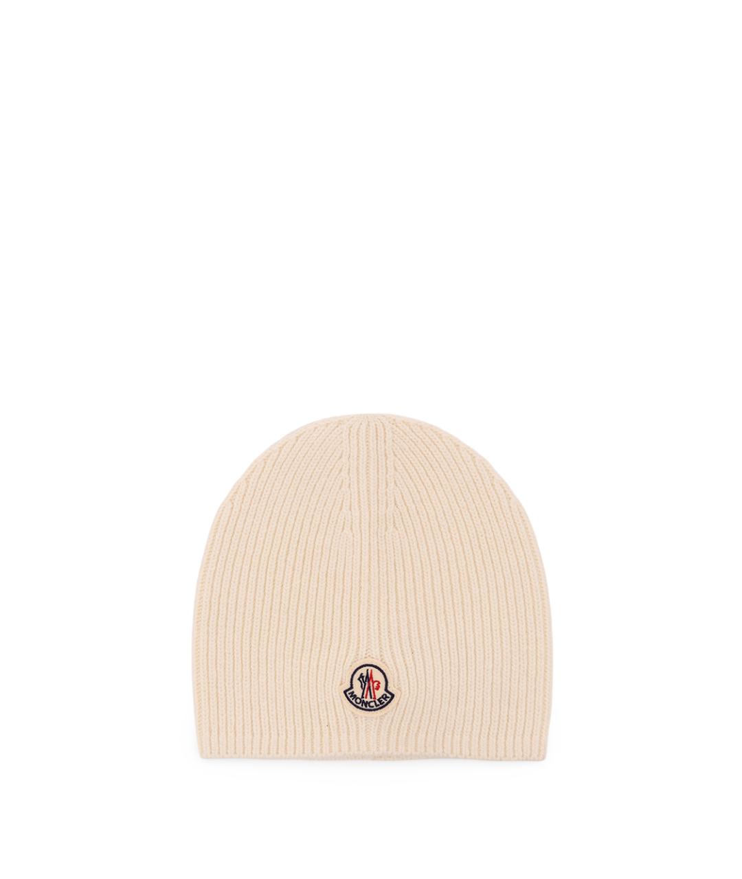 MONCLER Бежевая шерстяная шапка, фото 1