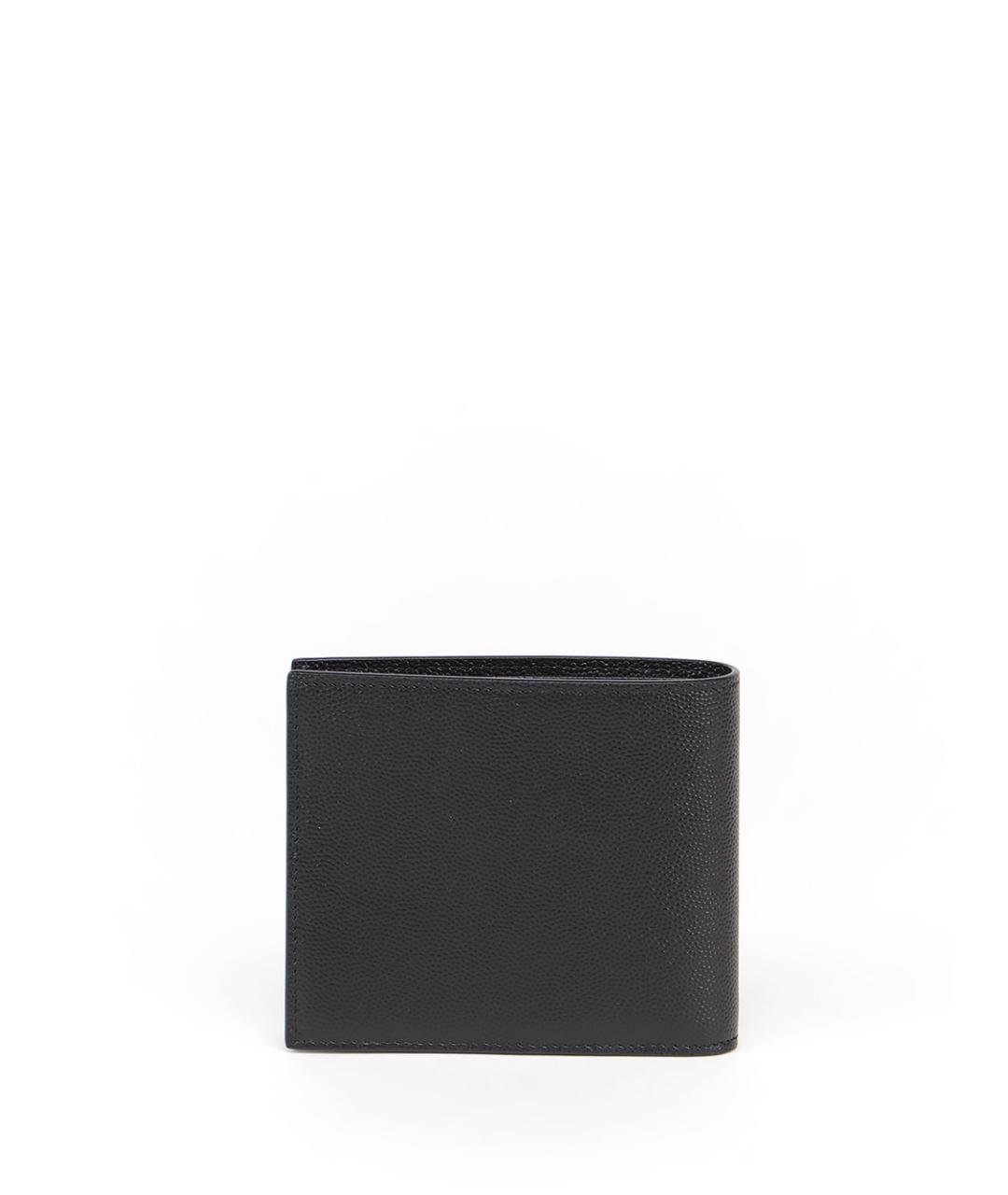 SAINT LAURENT Черный кожаный кошелек, фото 3