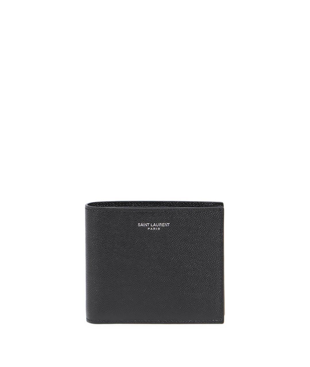 SAINT LAURENT Черный кожаный кошелек, фото 1