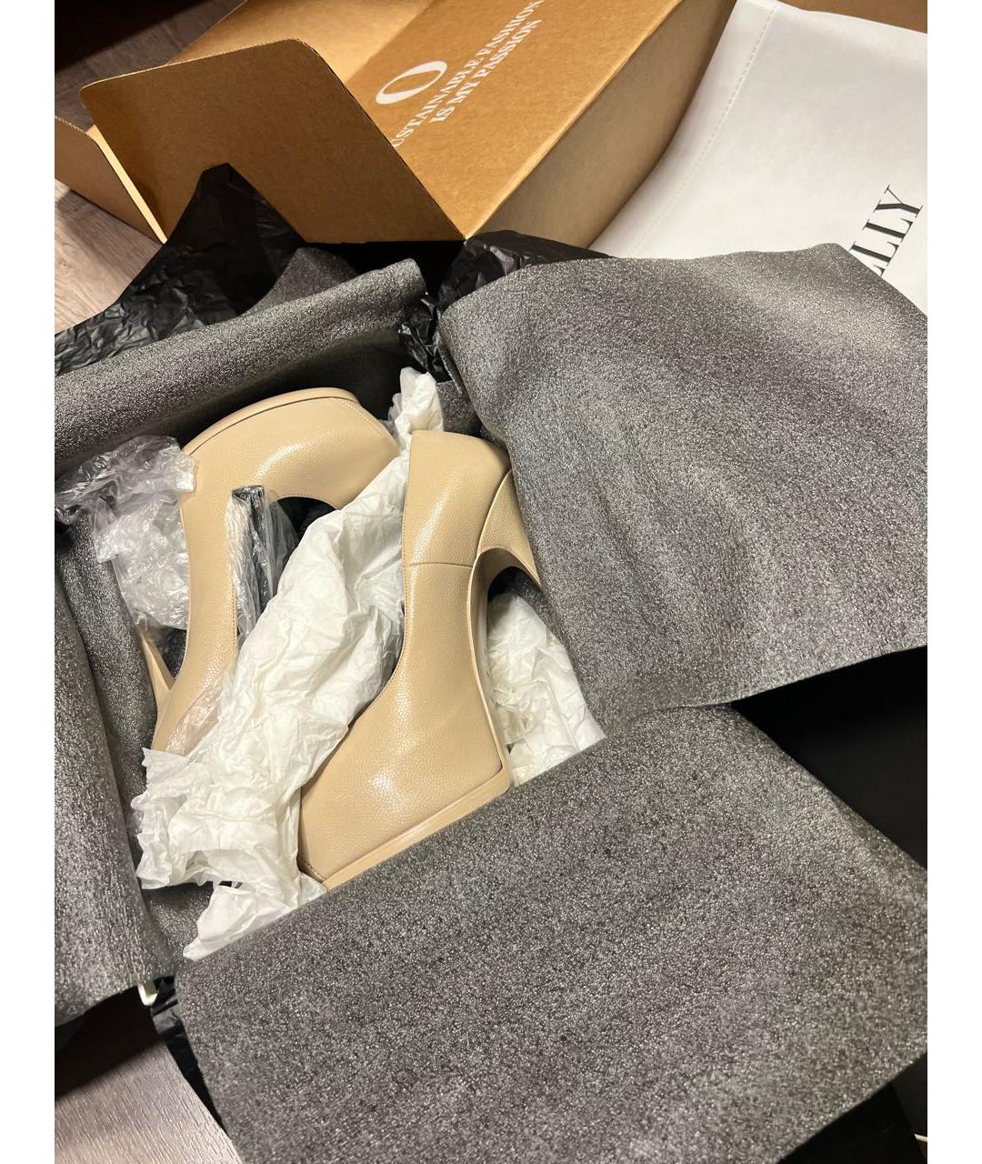 SAINT LAURENT Бежевые кожаные туфли, фото 7