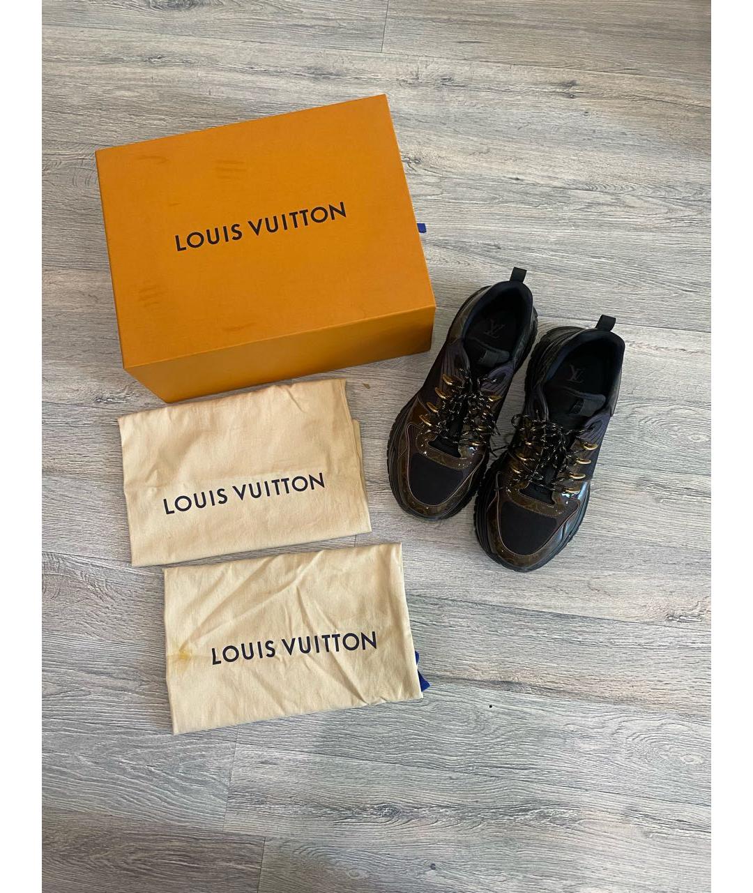 LOUIS VUITTON Коричневые синтетические высокие кроссовки / кеды, фото 7