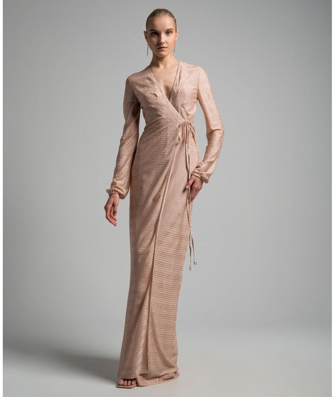 MISSONI Бежевое вискозное коктейльное платье, фото 2