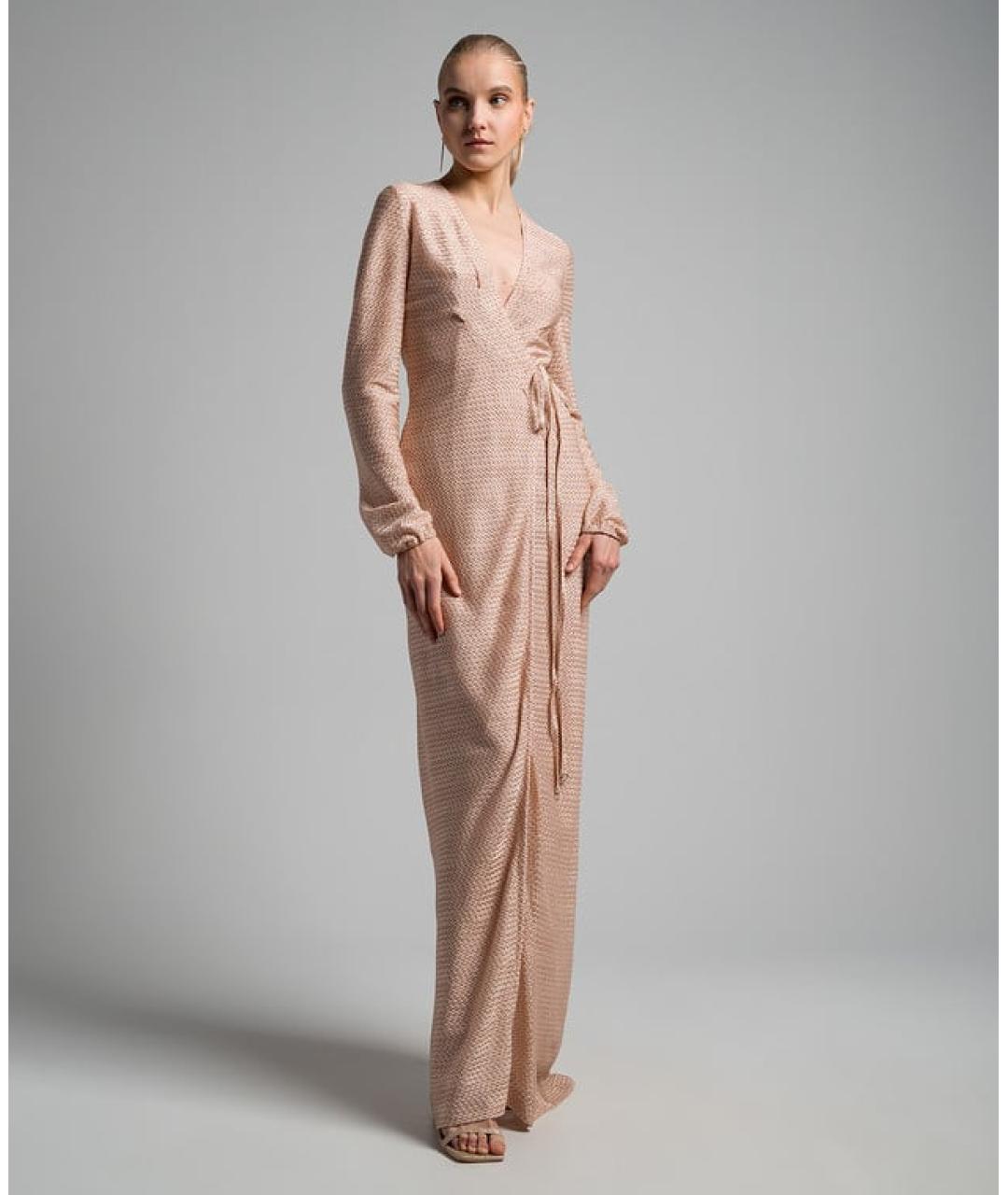 MISSONI Бежевое вискозное коктейльное платье, фото 3