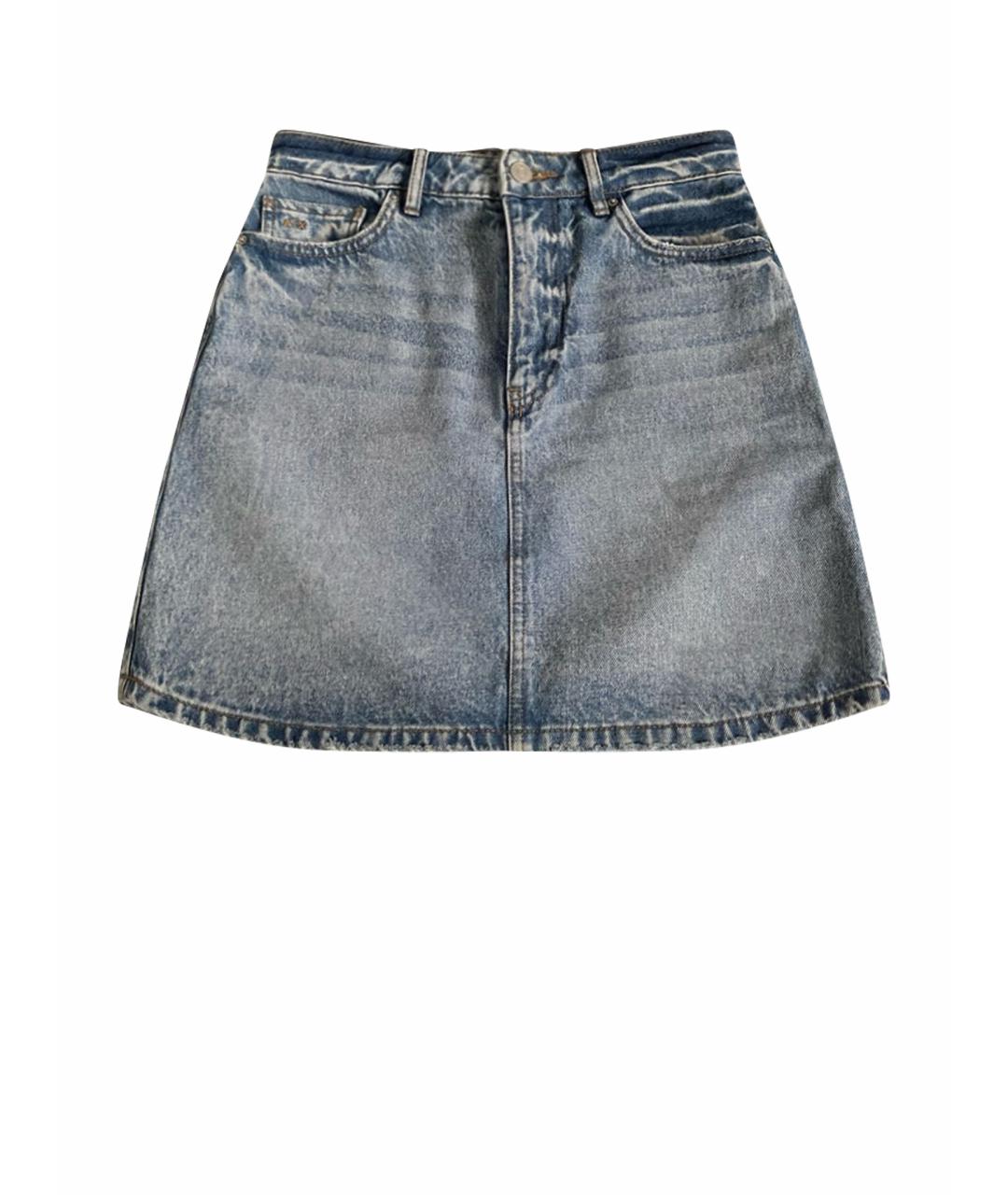 ARMANI JEANS Голубая деним юбка мини, фото 1