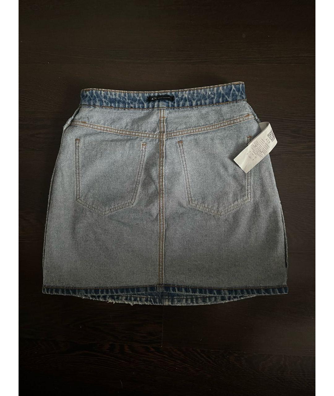 ARMANI JEANS Голубая деним юбка мини, фото 3