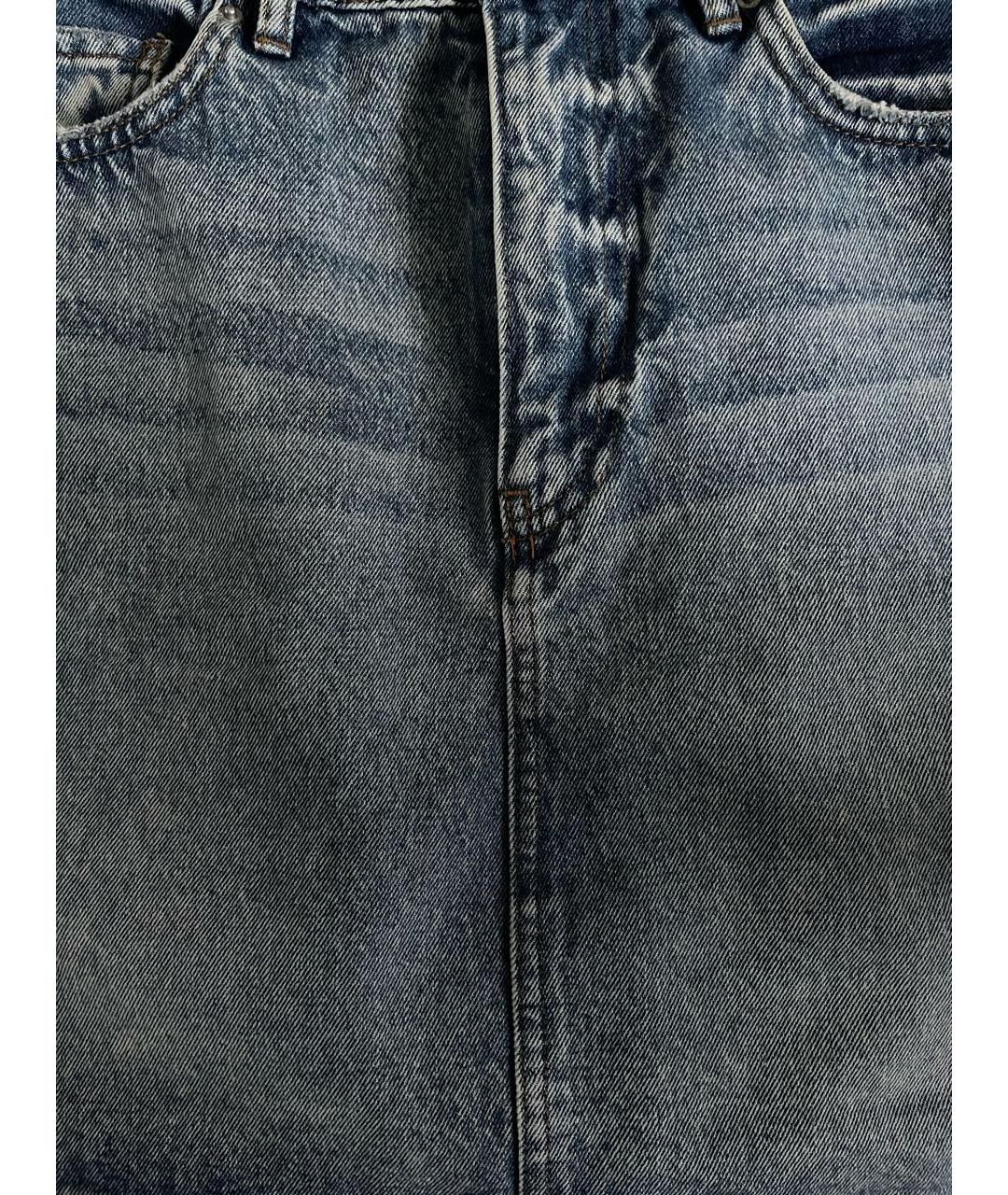 ARMANI JEANS Голубая деним юбка мини, фото 4