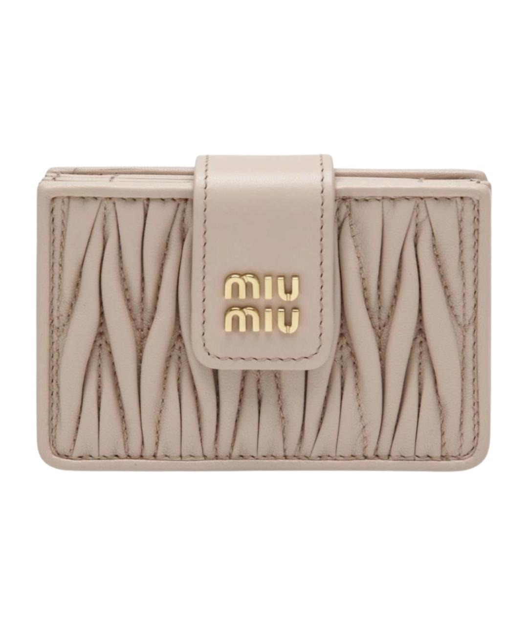 MIU MIU Розовый кожаный кошелек, фото 1