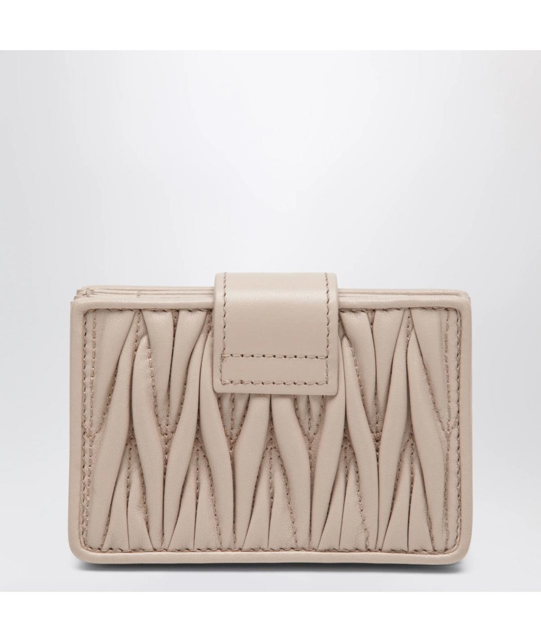 MIU MIU Розовый кожаный кошелек, фото 2