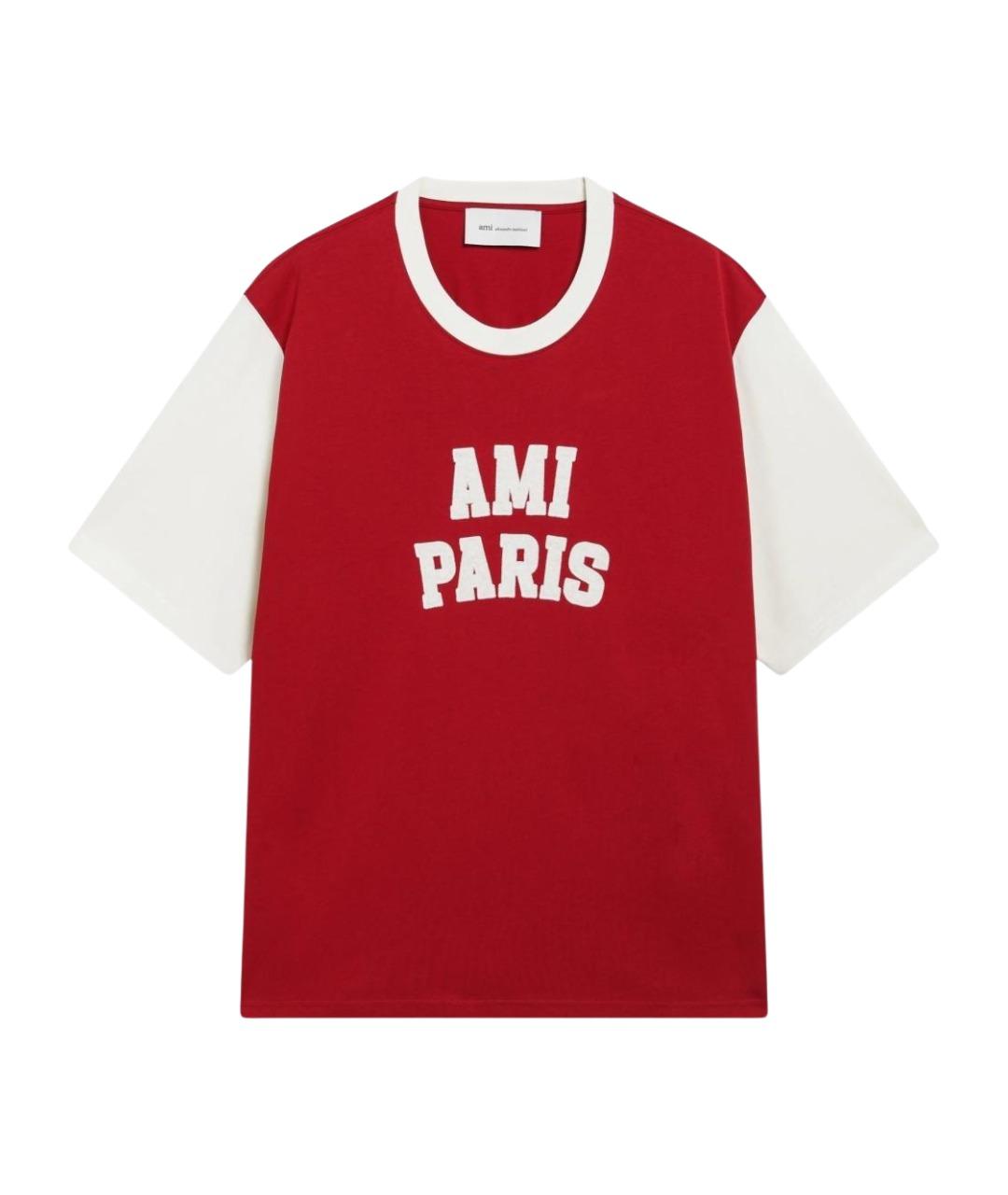 Ami Paris Красная хлопковая футболка, фото 1