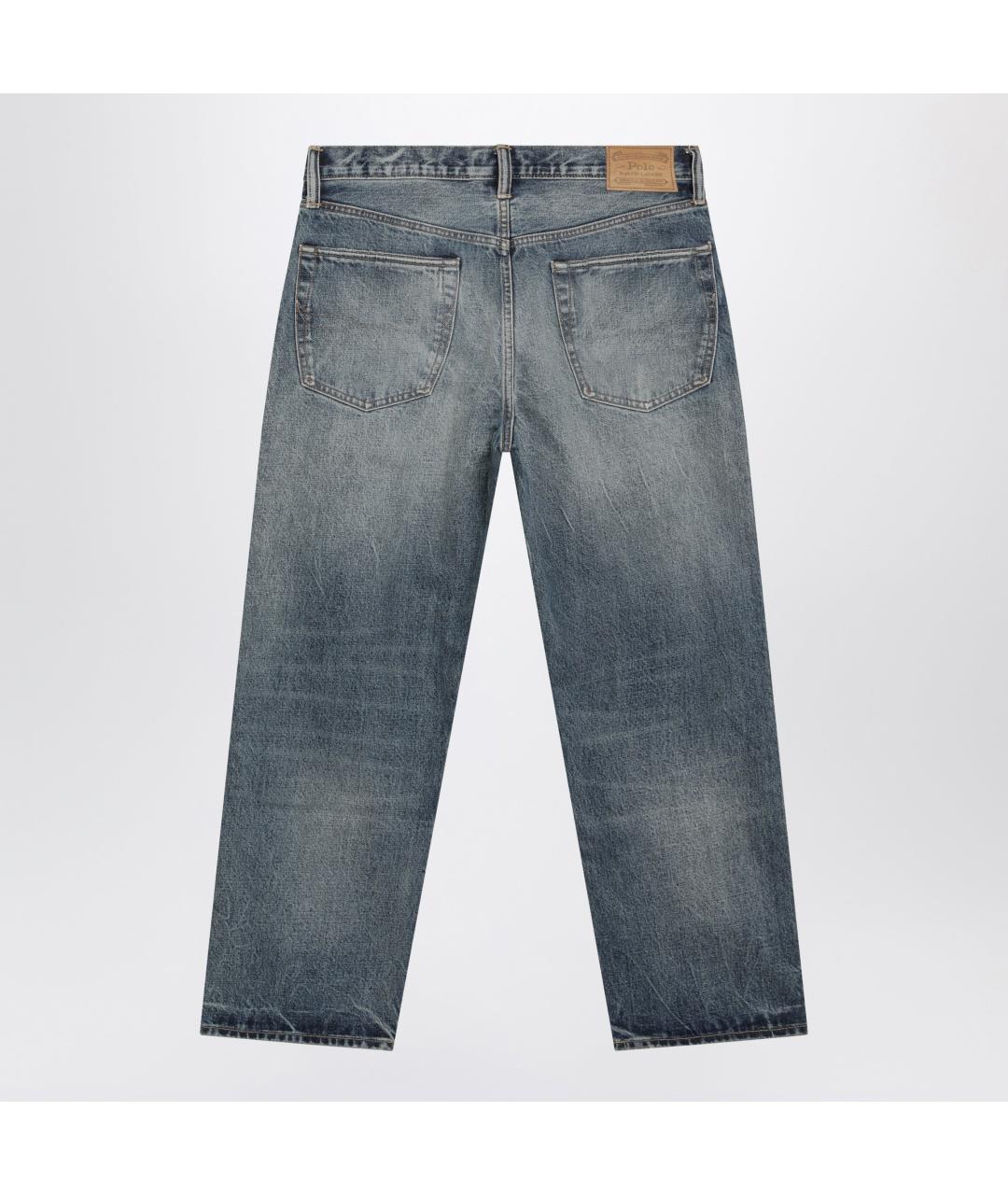 POLO RALPH LAUREN Синие хлопковые прямые джинсы, фото 2