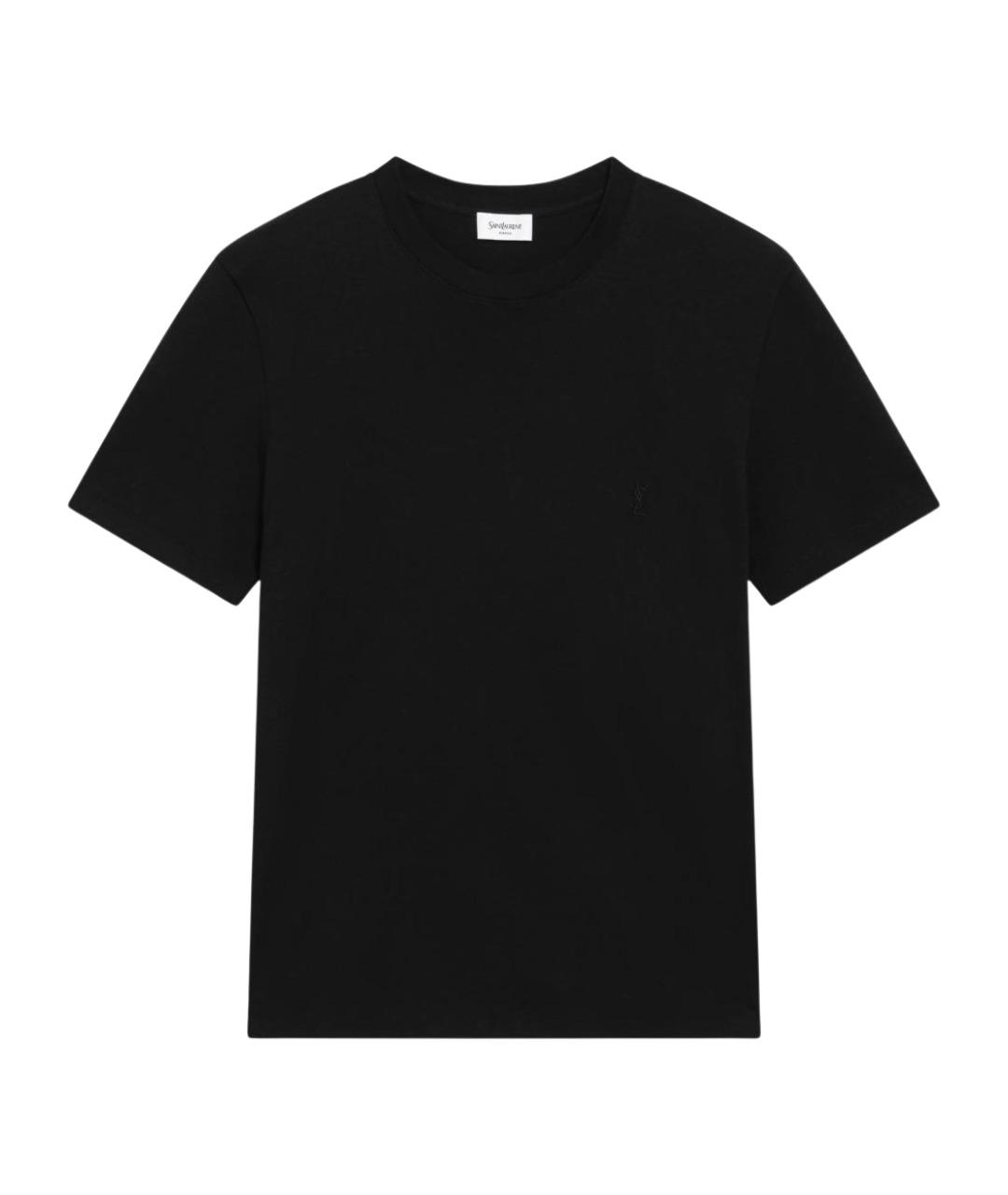 SAINT LAURENT Черная хлопковая футболка, фото 1