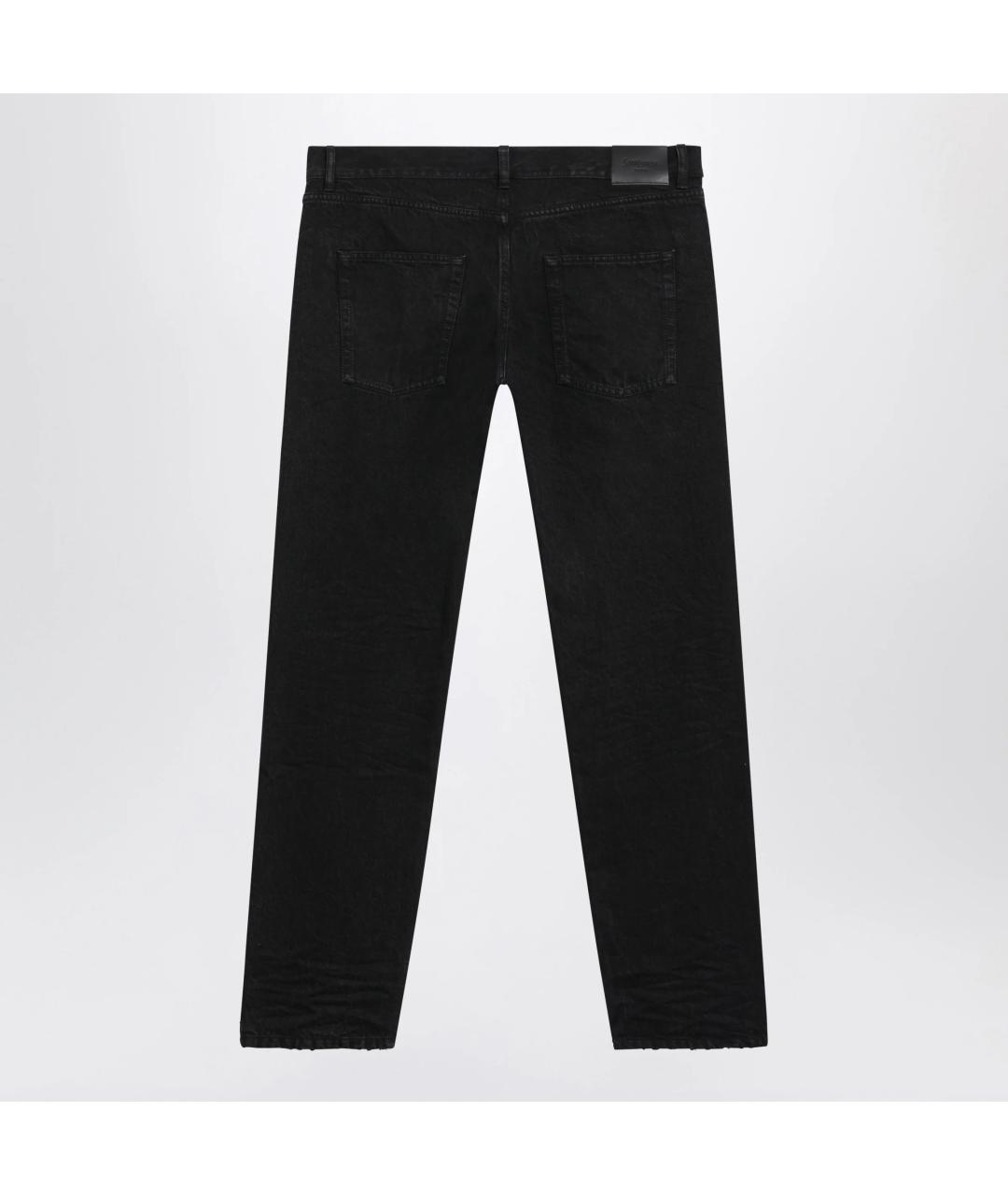 SAINT LAURENT Черные хлопковые прямые джинсы, фото 2