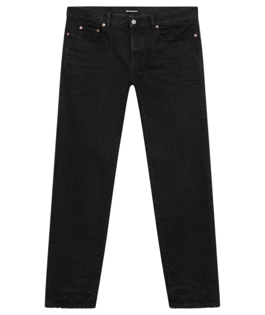 SAINT LAURENT Черные хлопковые прямые джинсы, фото 1