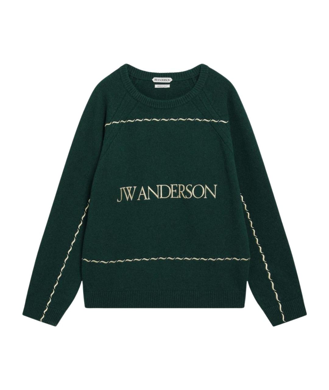 J.W.ANDERSON Зеленый шерстяной джемпер / свитер, фото 1