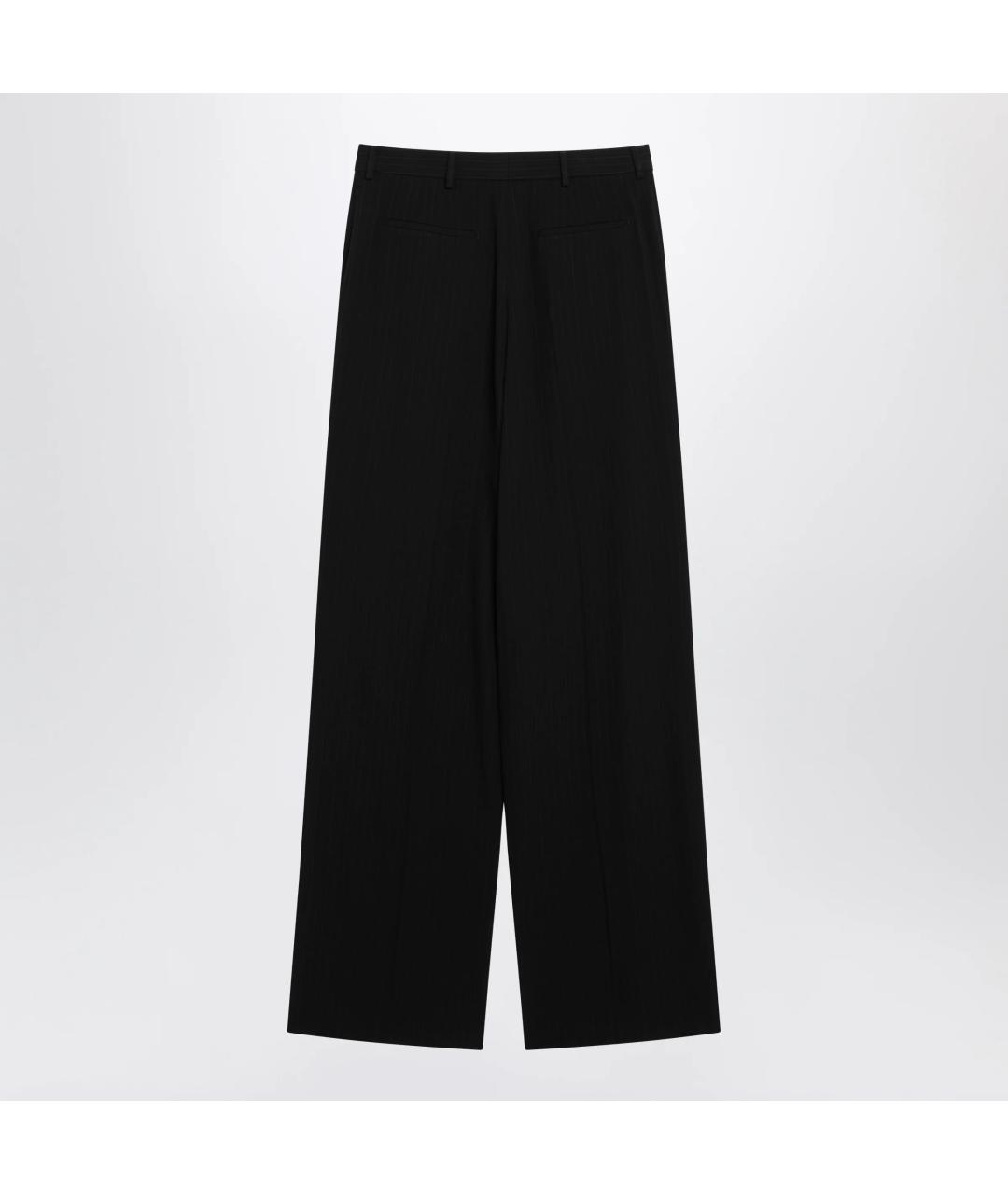 SAINT LAURENT Черные шерстяные повседневные брюки, фото 2