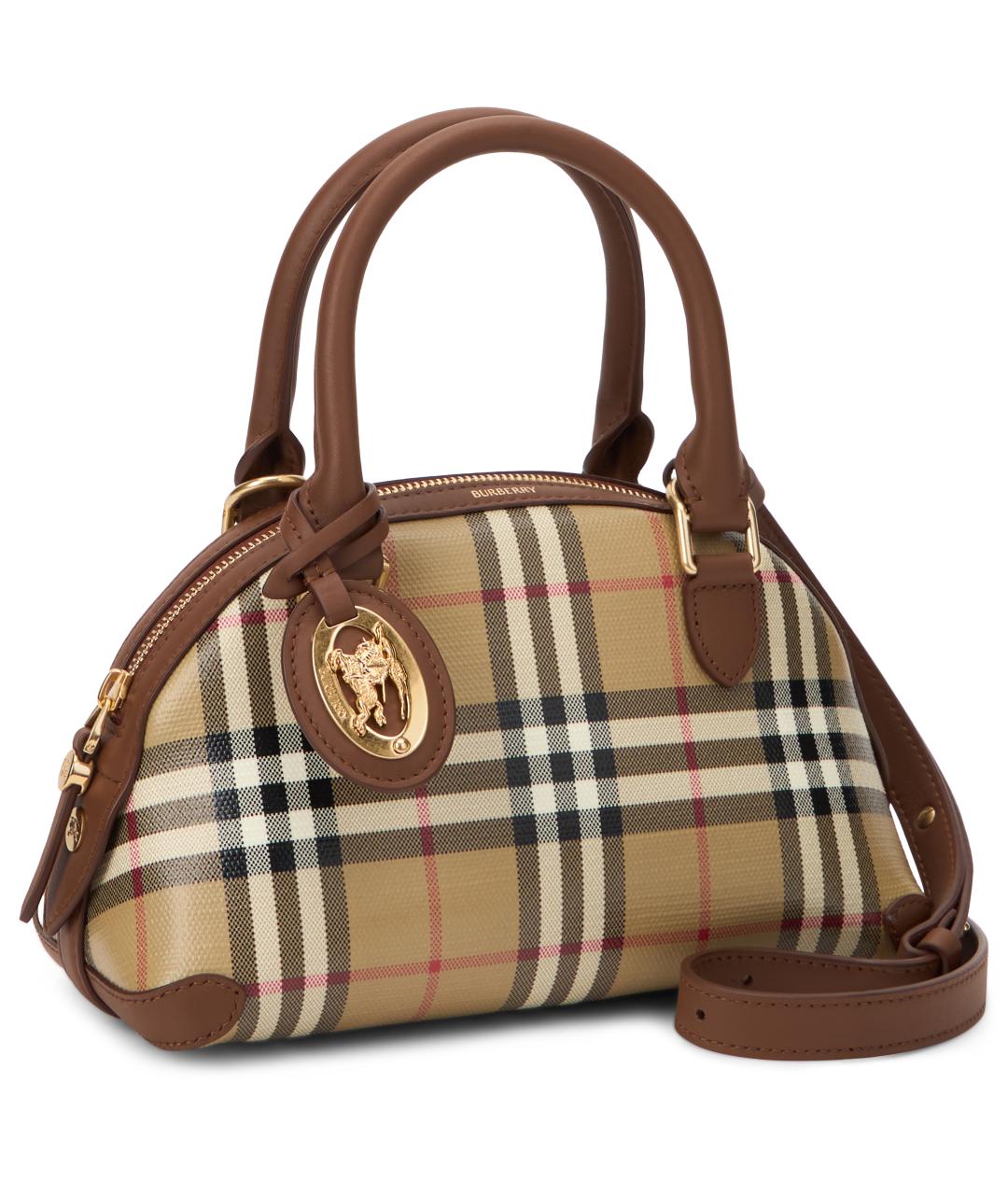 BURBERRY Бежевая хлопковая сумка с короткими ручками, фото 2