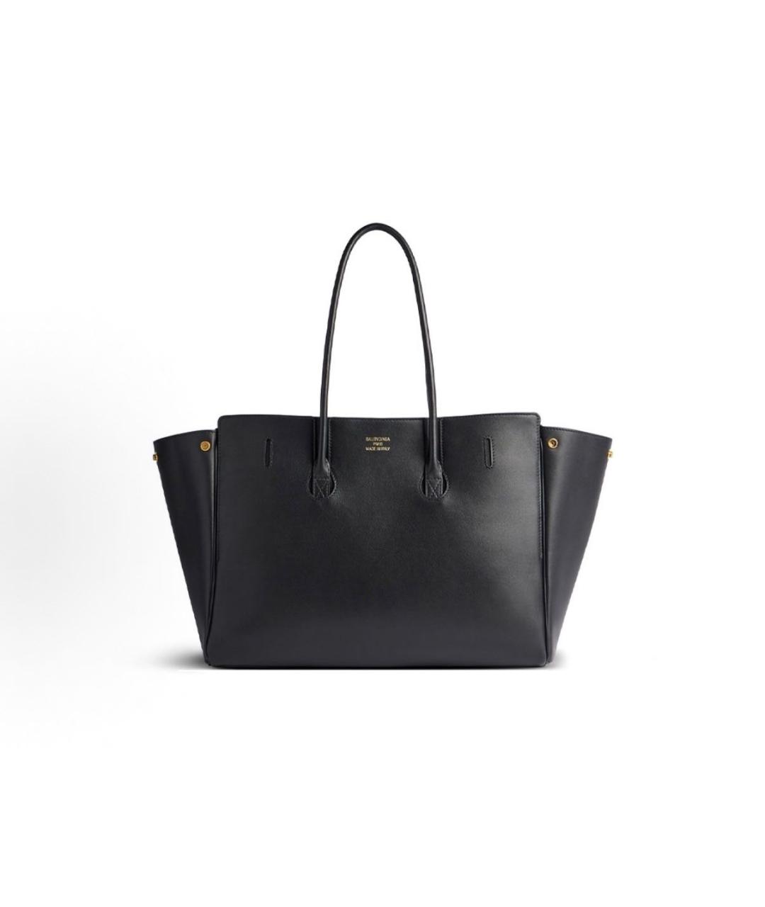 BALENCIAGA Черная кожаная сумка тоут, фото 3