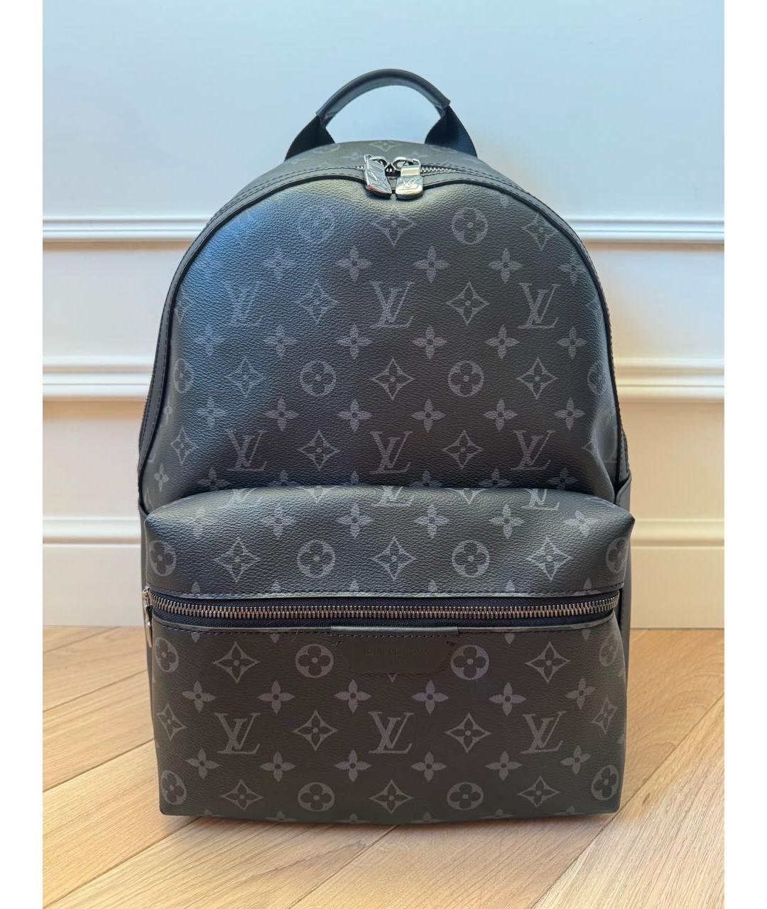 LOUIS VUITTON Черный рюкзак из канвы, фото 9