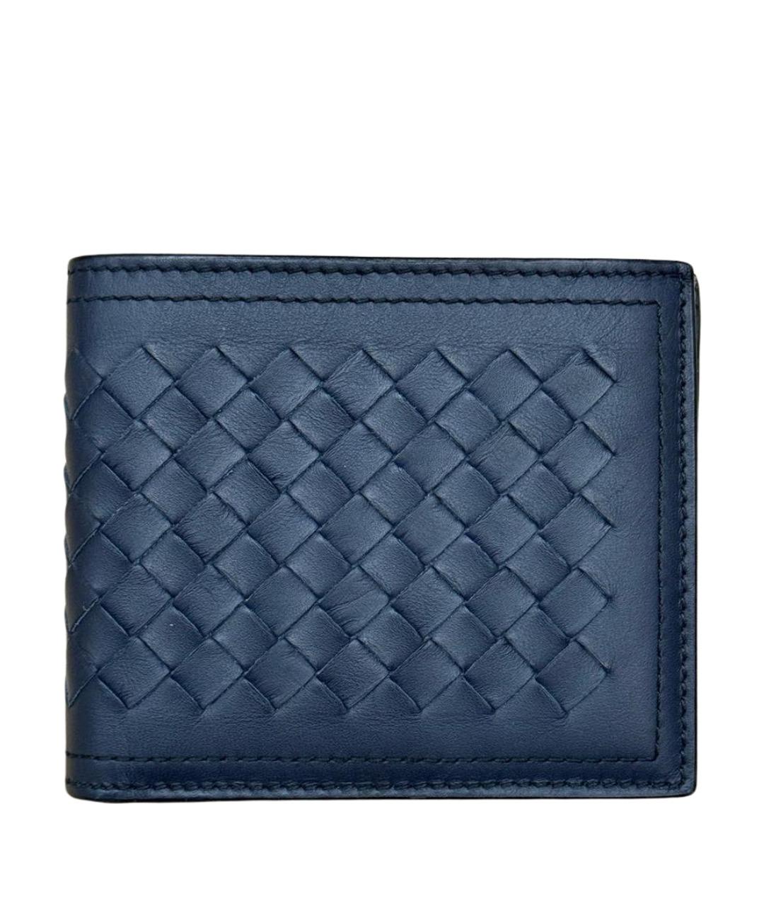 BOTTEGA VENETA Темно-синий кожаный кошелек, фото 1